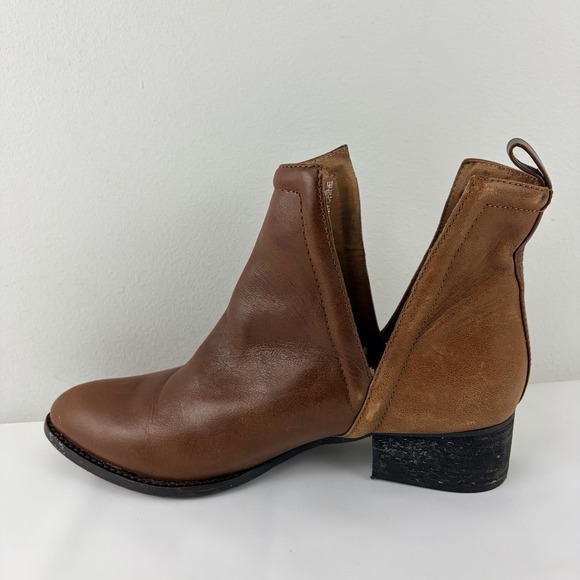 Jeffrey Campbell Muskrat Brown Leather Ankle Boots Womens 8 Western